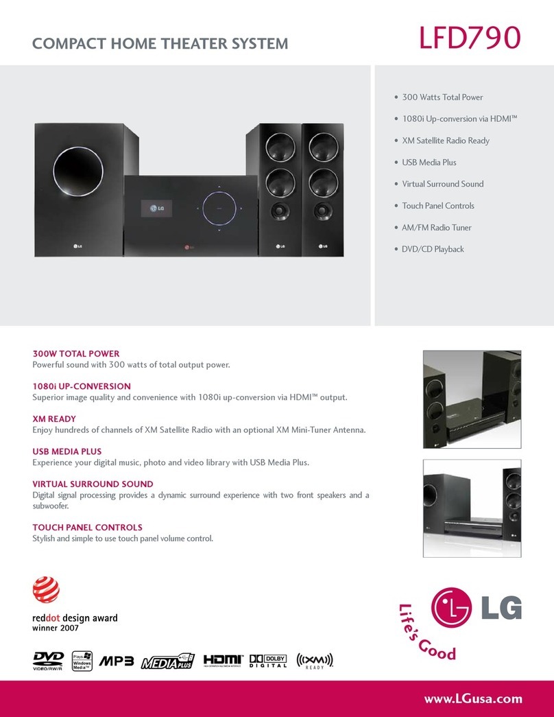 LG LFD790 -  Home Theater System Manual de usuario