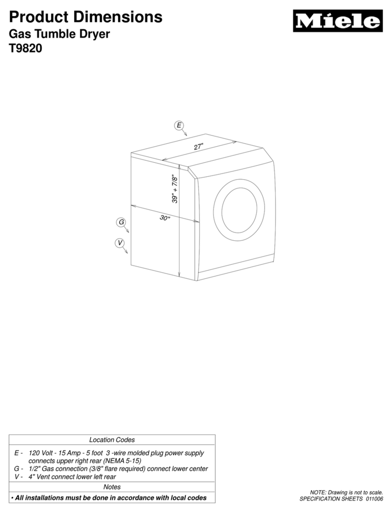 Miele TOUCHTRONIC T 9820 Manual de lista de piezas