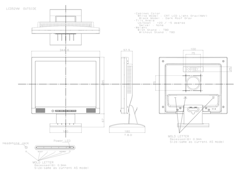 NEC LCD52VM - AccuSync - 15" LCD Monitor Manual de usuario NEC LCD52VM - AccuSync - 15" LCD Monitor Manual de usuario