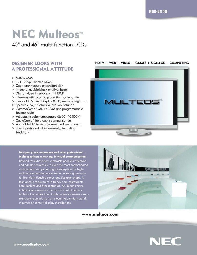 NEC M40 - MULTEOS - 40" LCD TV Manual de usuario