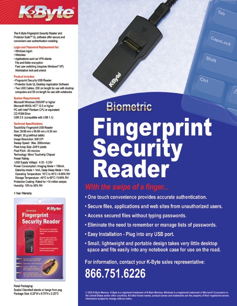 K-Byte Fingerprint Security Manual de usuario