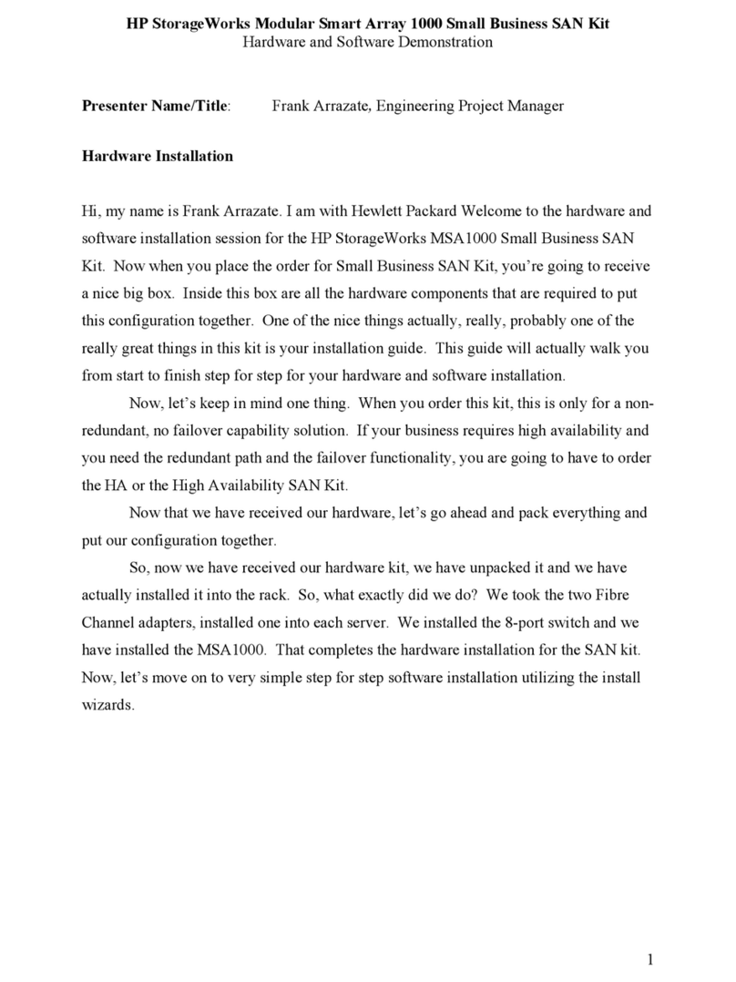 HP StorageWorks MSA 1000 Manual