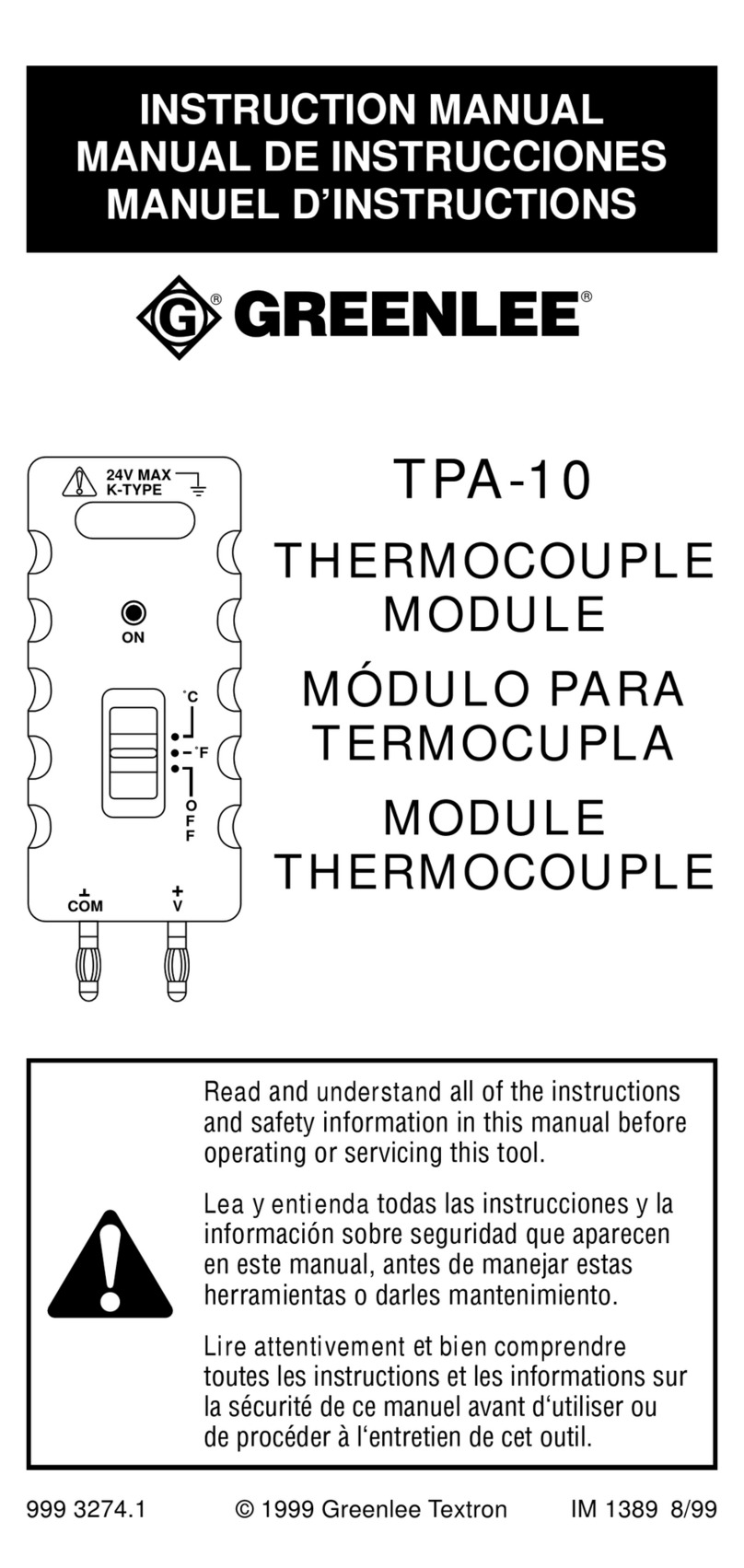 Greenlee TPA-10 Manual de usuario