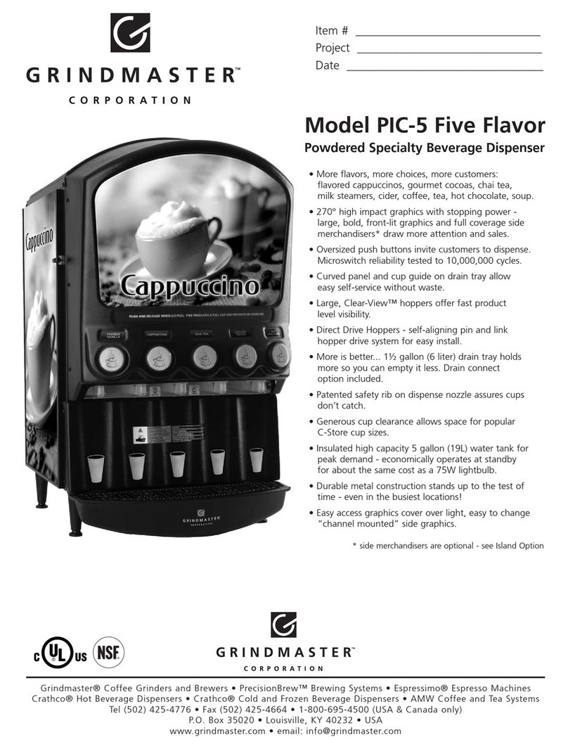 Grindmaster PIC-5 Five Flavor Manual de usuario Grindmaster PIC-5 Five Flavor Manual de usuario