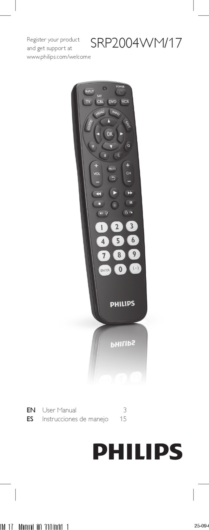 Philips Universal remote control SRP2004WM/17 Manual de usuario