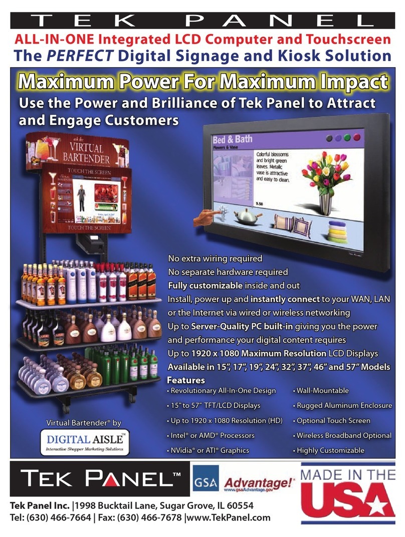 Tek Panel LCD Computer and Touchscreen Manual de usuario