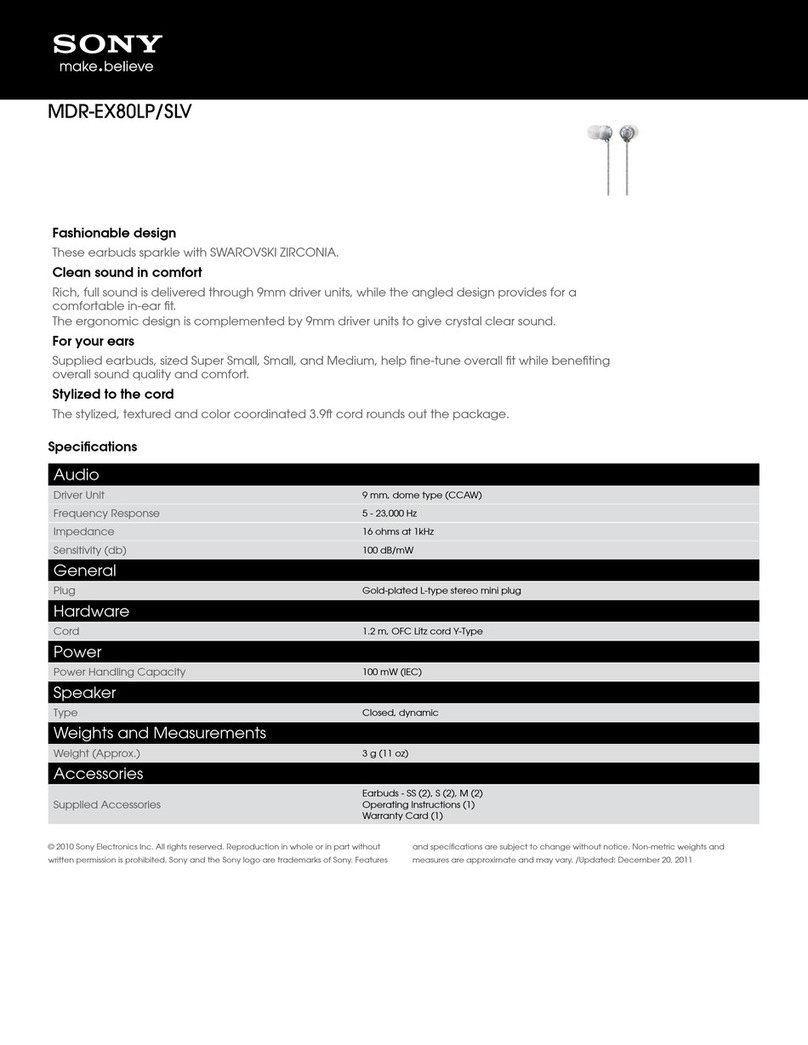 Sony MDR-EX80LP Manual de usuario