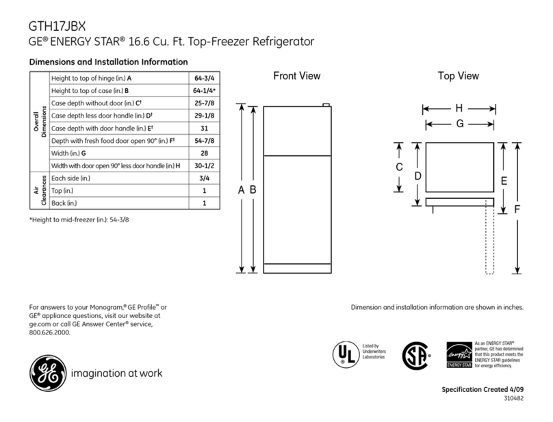 GE GTH17JBX Manual