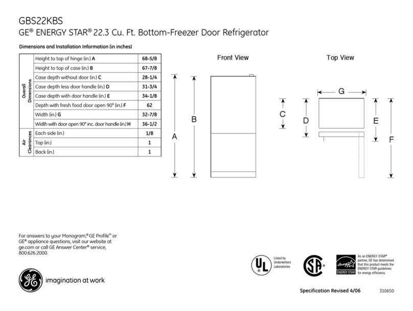 GE GBS22KBS Manual
