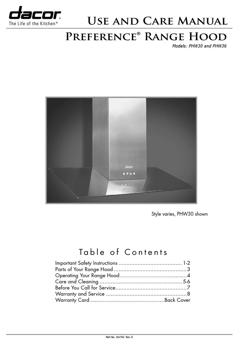 Dacor PREFERENCE PHW30 Manual de usuario