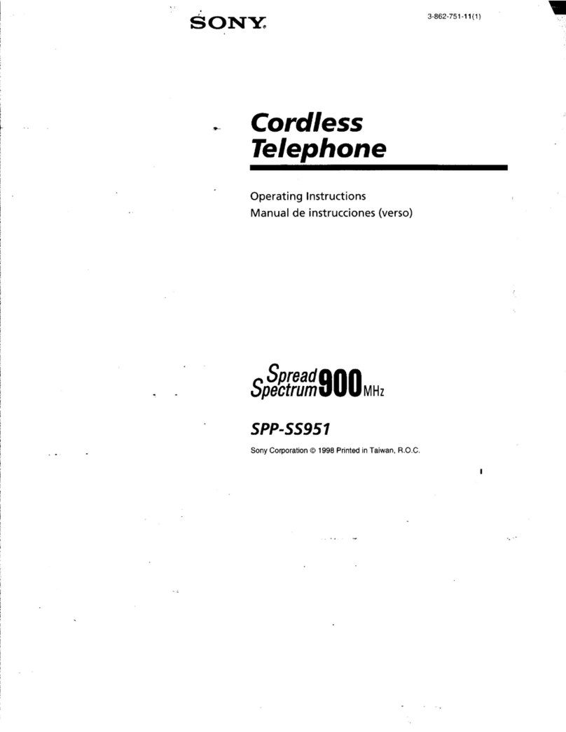 Sony SS951 - SPP Cordless Phone Manual de usuario Sony SS951 - SPP Cordless Phone Manual de usuario