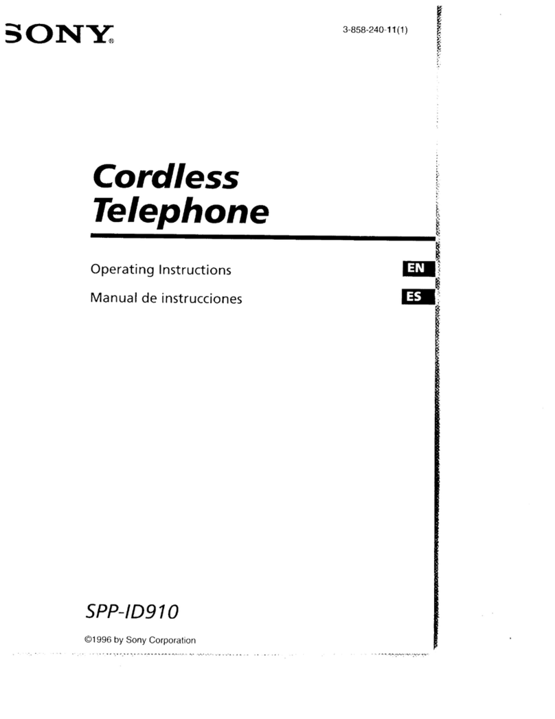 Sony SPP-ID910 - Cordless Telephone Manual de usuario Sony SPP-ID910 - Cordless Telephone Manual de usuario
