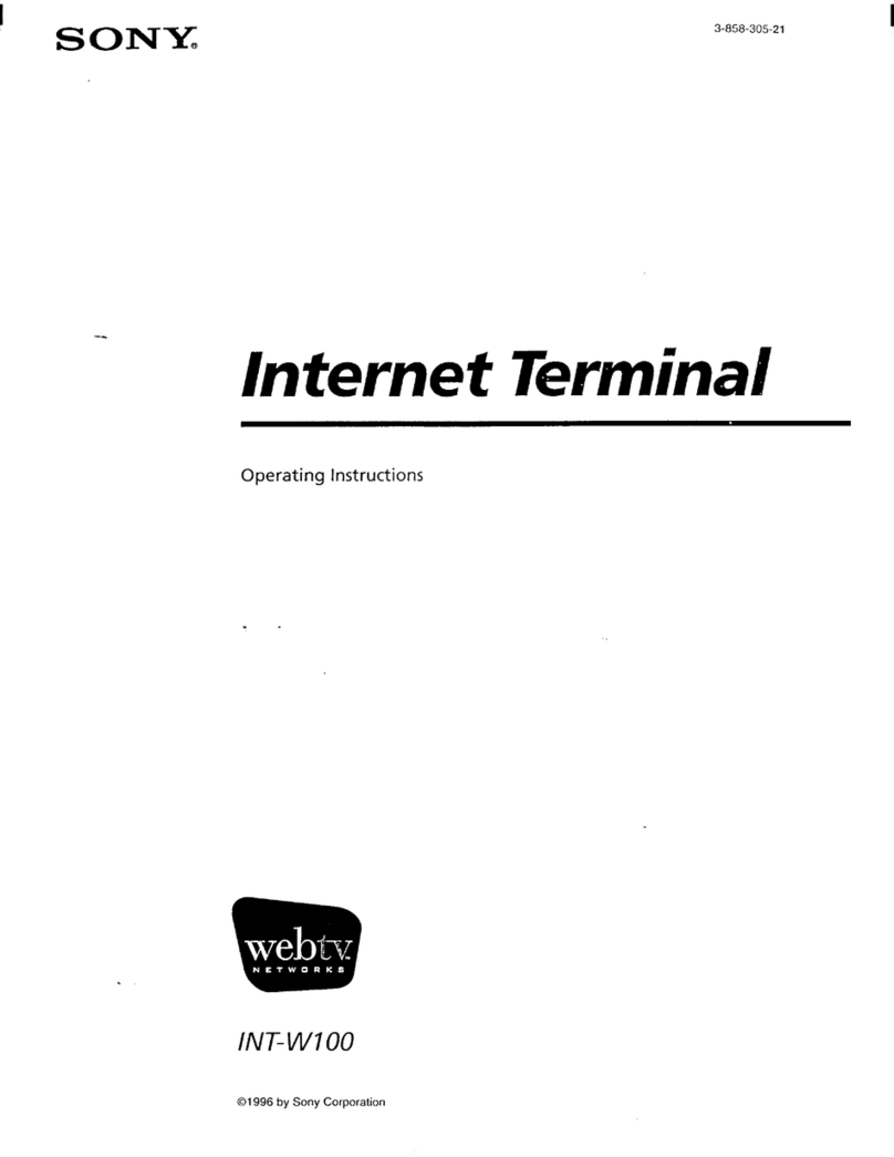 Sony WebTV INT-W100 Manual de usuario
