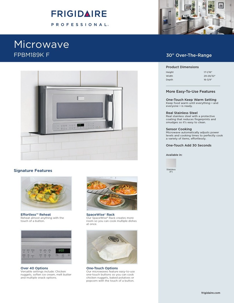Frigidaire FPBM189KF - Professional Series... Manual de usuario