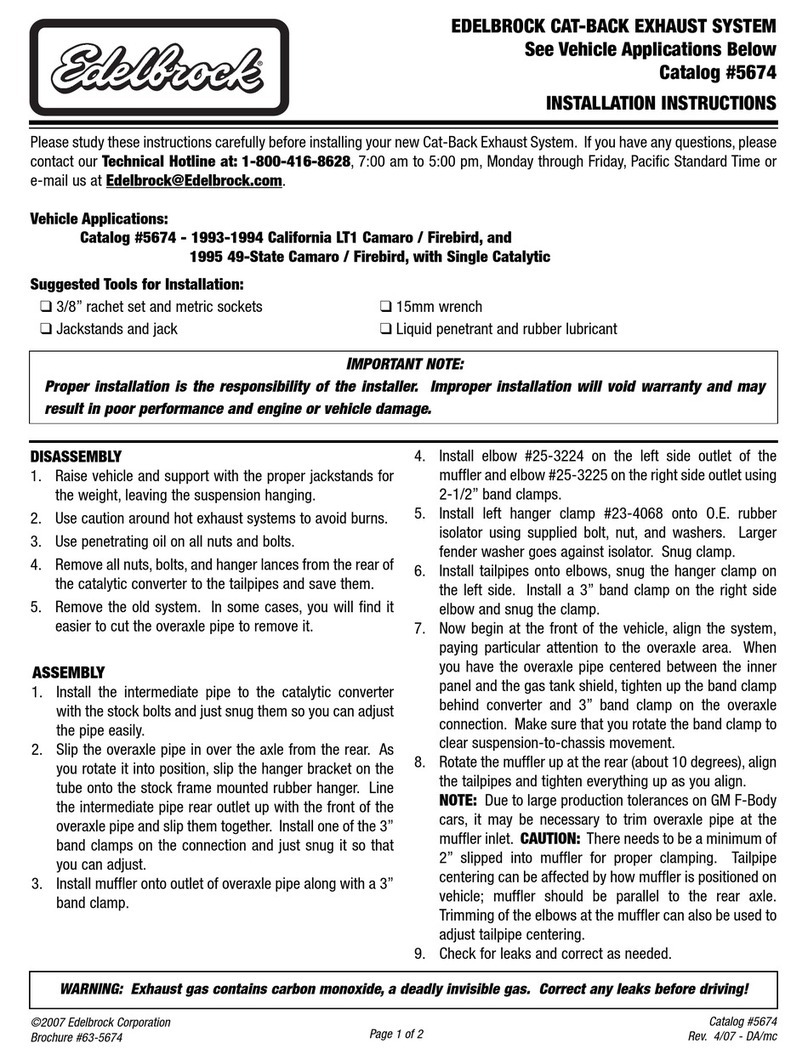 Edelbrock 5674 Manual de usuario Edelbrock 5674 Manual de usuario