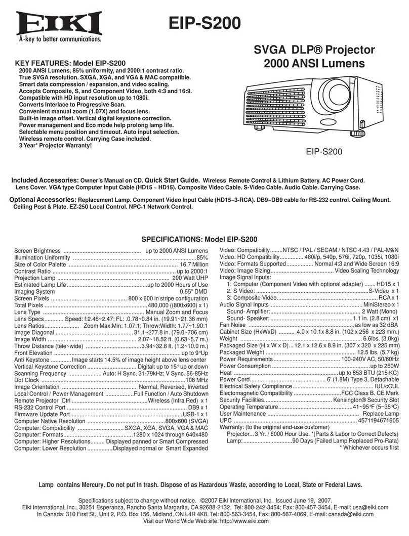 Eiki EIP-S200 Manual de usuario