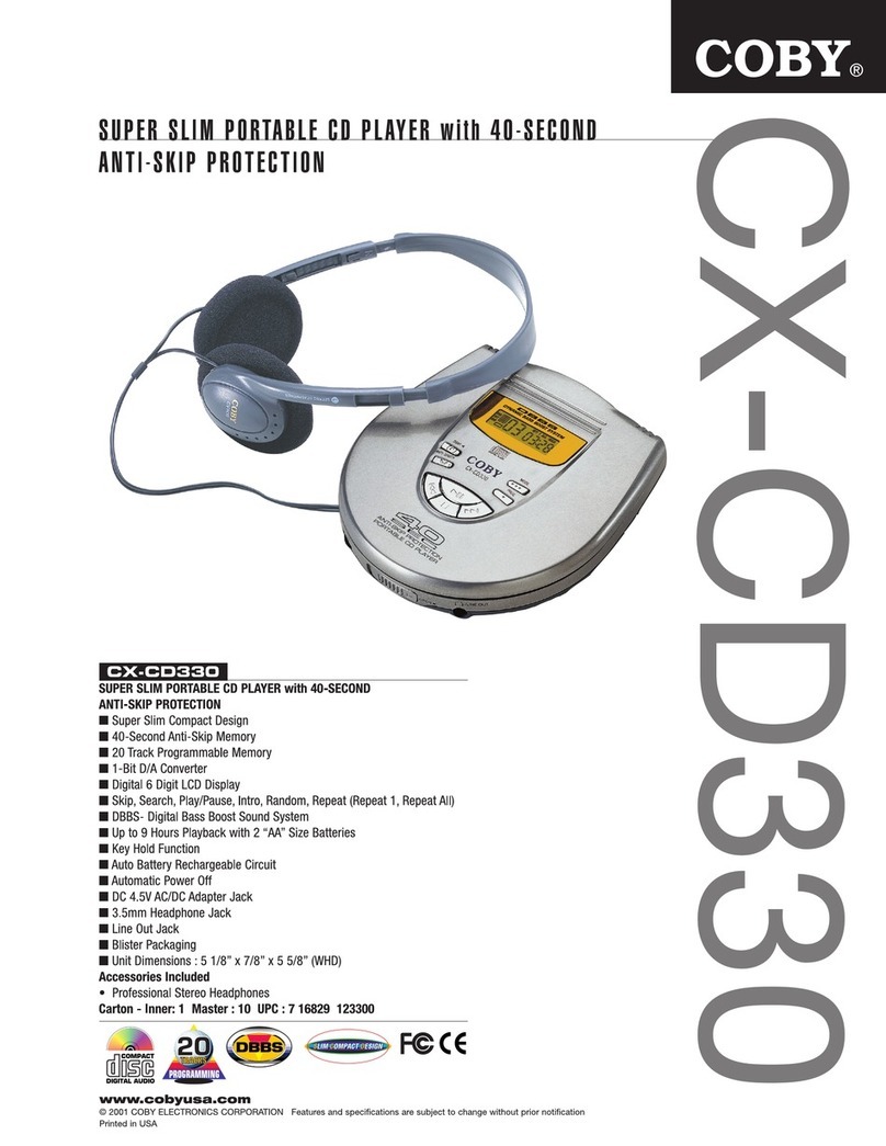 Coby COBY CXCD330 Manual de usuario Coby COBY CXCD330 Manual de usuario