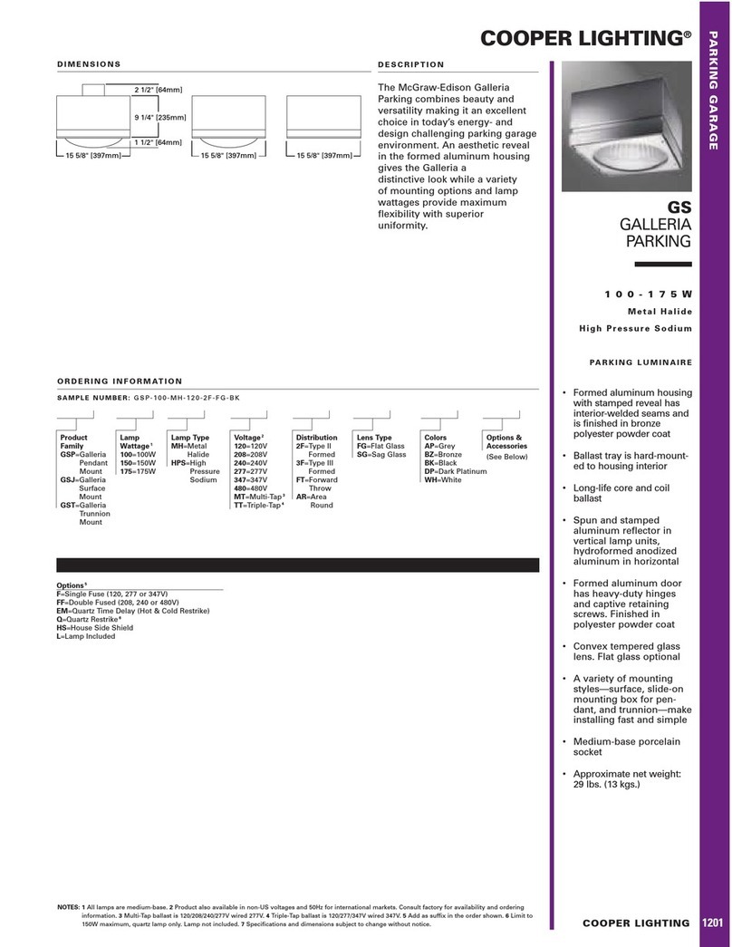 Cooper Lighting GS Manual de usuario
