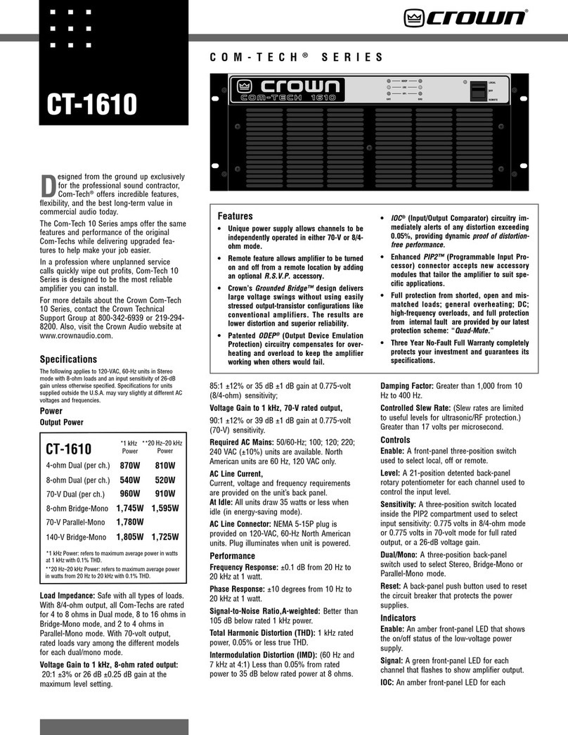 Crown Com-Tech CT-1610 Manual de usuario