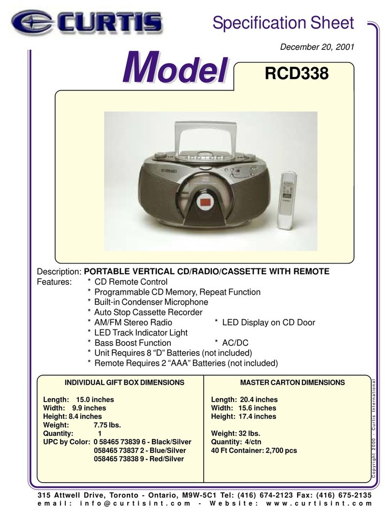 Curtis RCD338 Manual de usuario