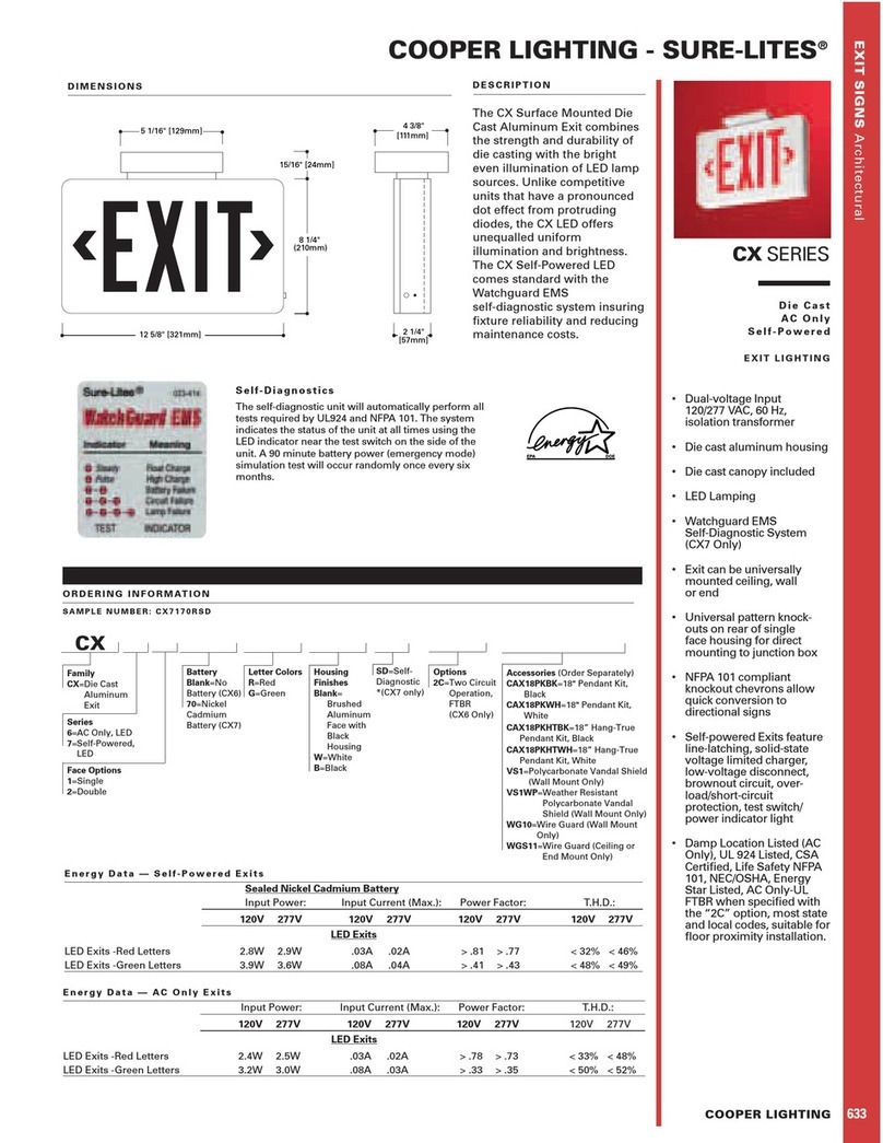 Cooper Lighting CX Series Manual de usuario