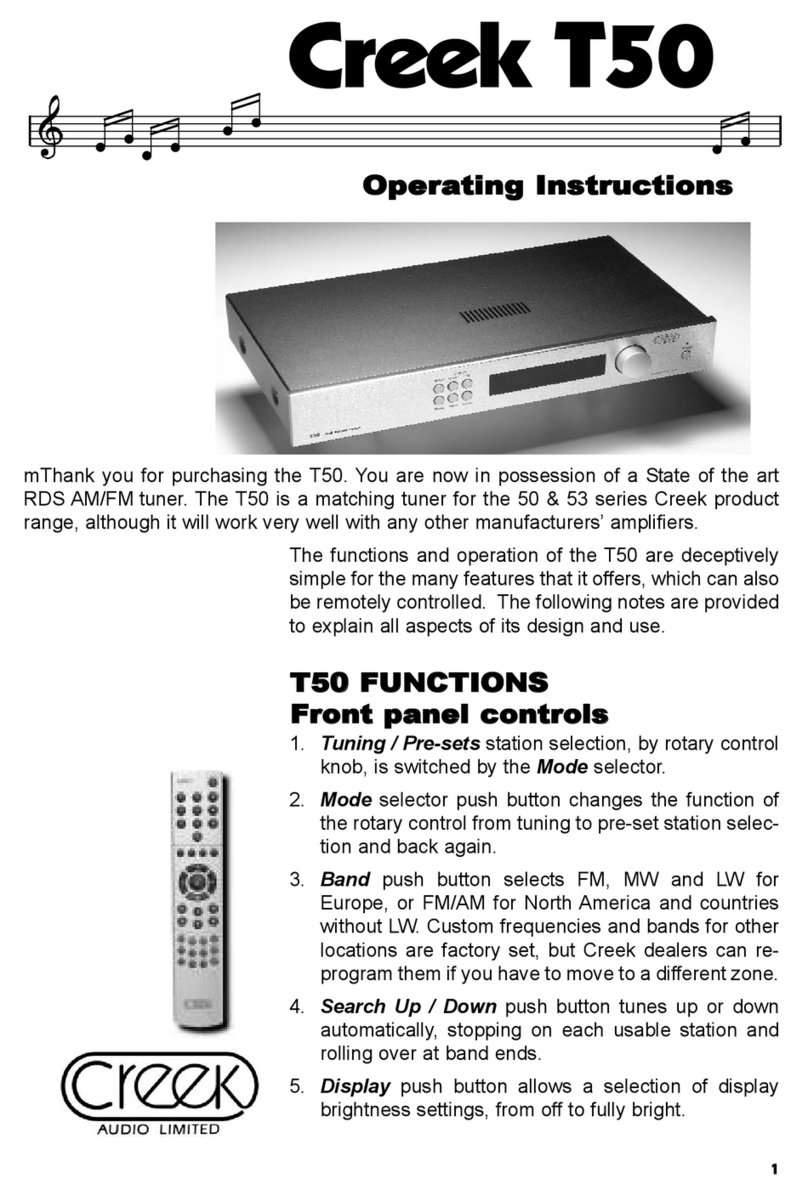 Creek Audio T50 Manual de usuario