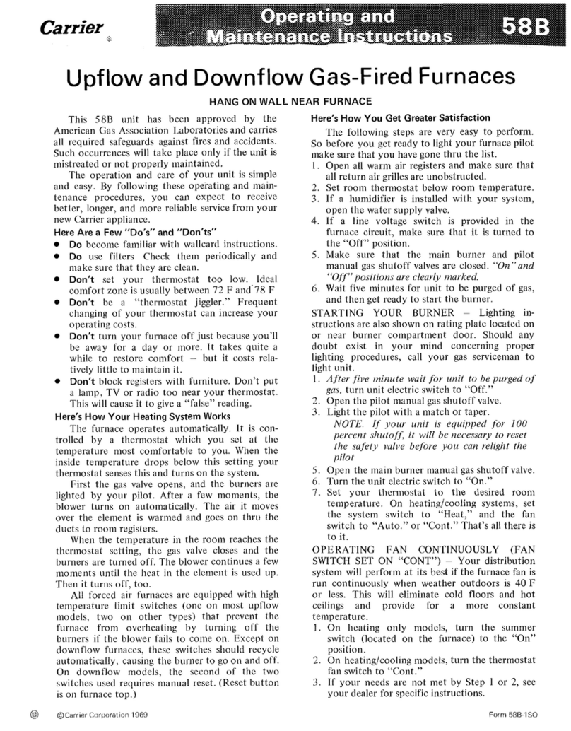 Carrier 58B Manual de funcionamiento