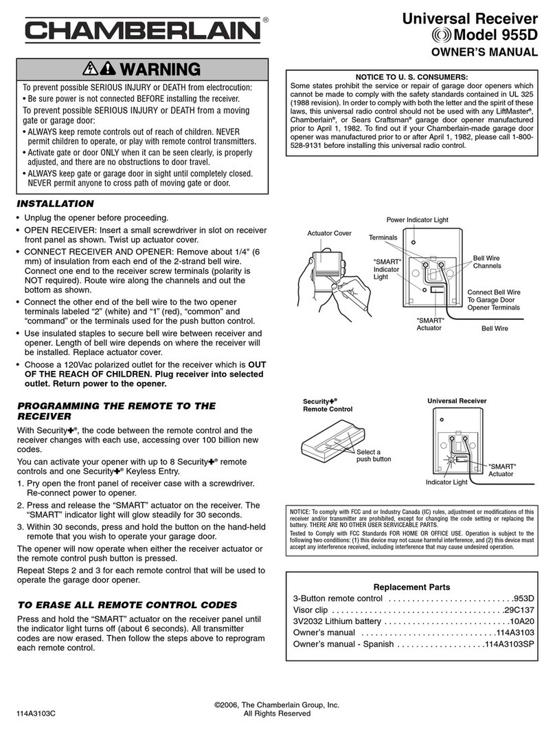 Chamberlain 955D Manual de usuario