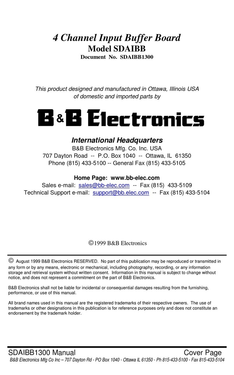B&B Electronics 4 Channel Input Buffer Board SDAIBB Manual de usuario
