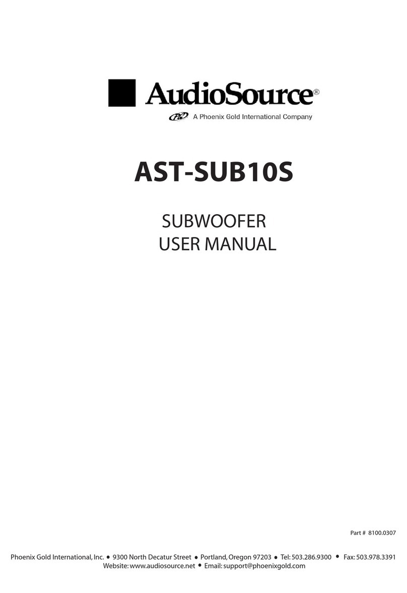 AudioSource AST-SUB10S Manual de usuario