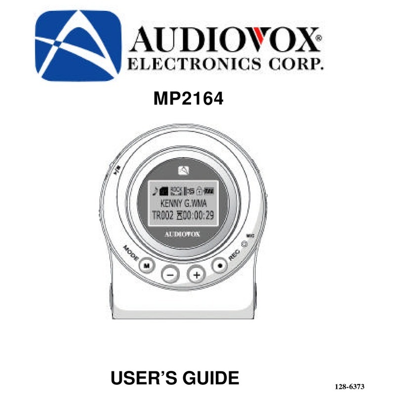 Audiovox MP2164 - Mini Portable 64MB MP3 Player Manual de usuario
