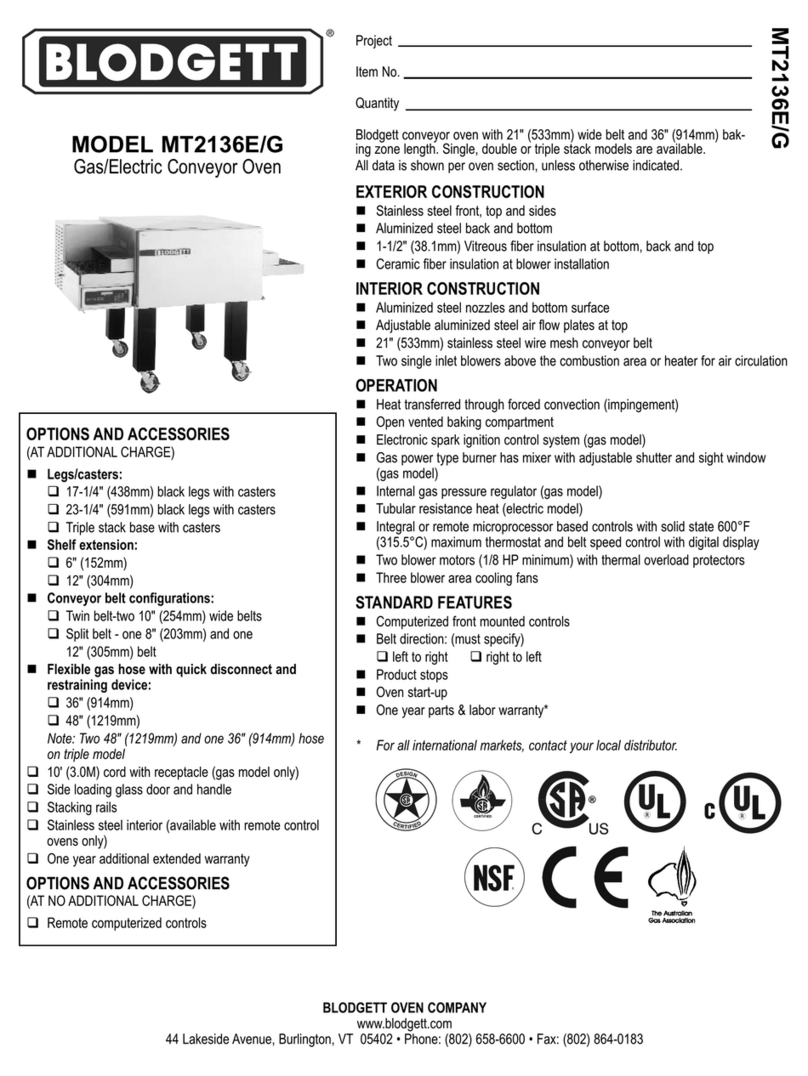 Blodgett MT2136E Manual de usuario