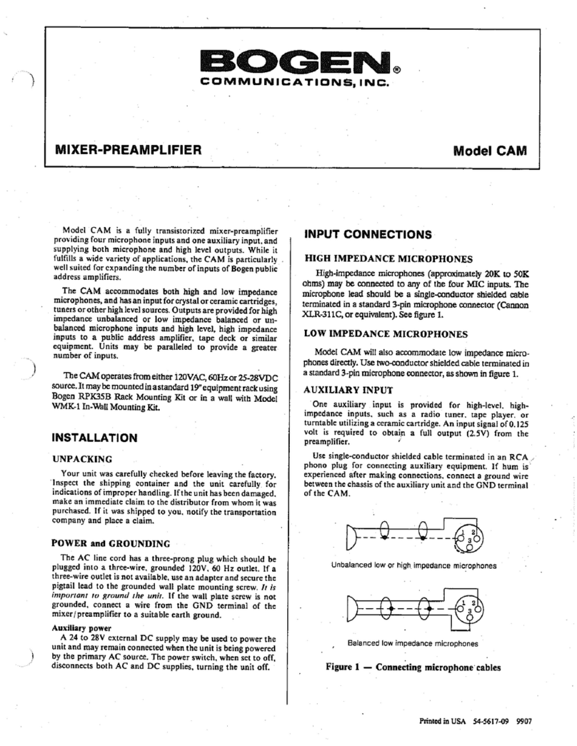 Bogen CAM Manual de usuario