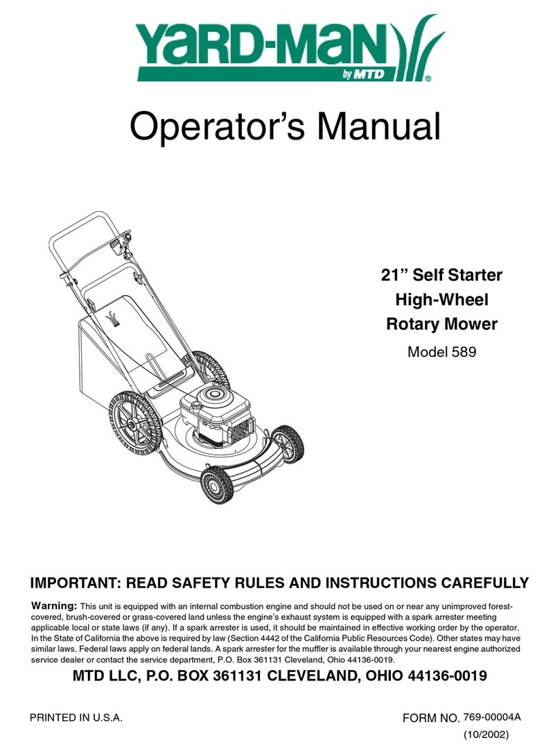 Yard-Man 589 Manual de usuario