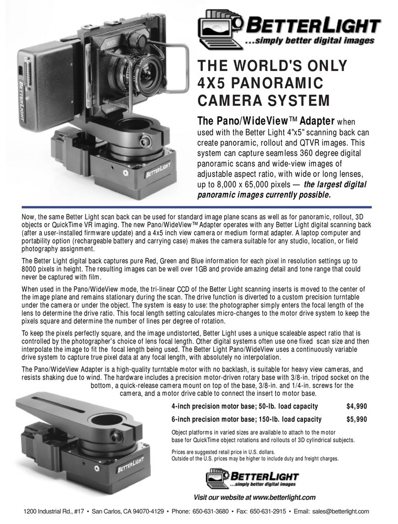 Better Light Panoramic Camera System Manual de usuario