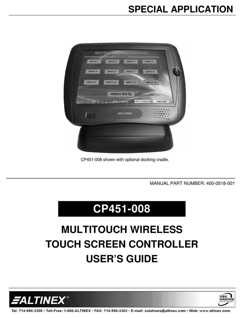 Altinex Wireless Touchscreen Controller CP451-008 Manual de usuario