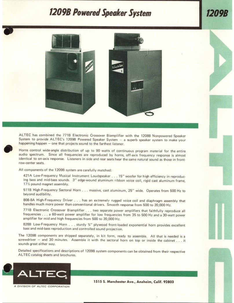 Altec 1209B Manual de usuario Altec 1209B Manual de usuario