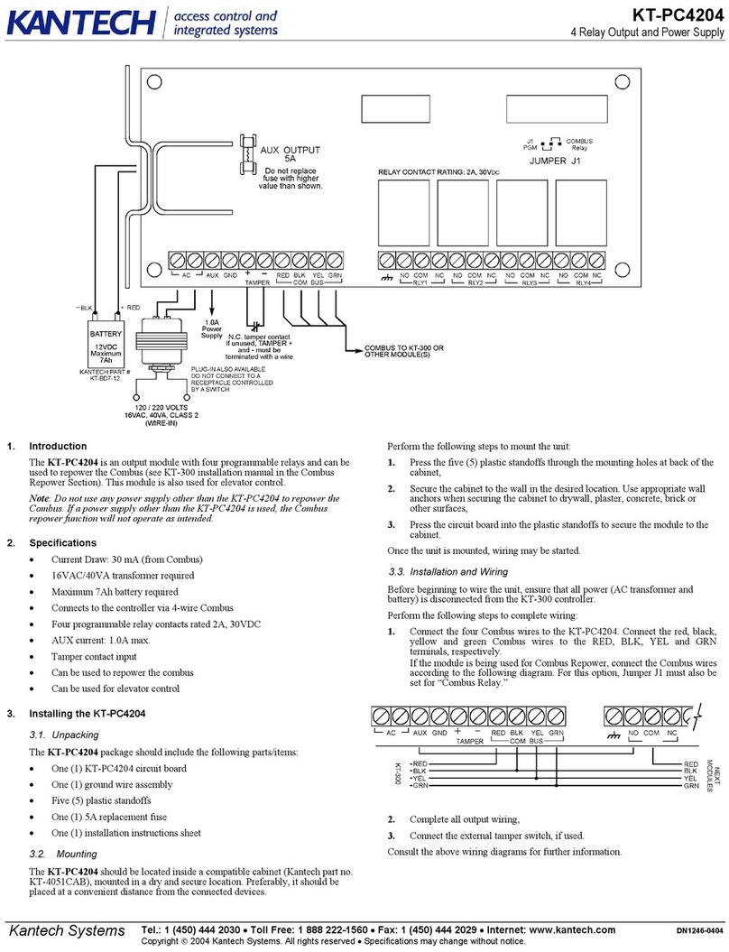 Kantech KT-PC4204 Manual de usuario