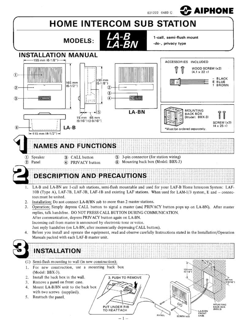 Aiphone LA-B Manual de usuario Aiphone LA-B Manual de usuario
