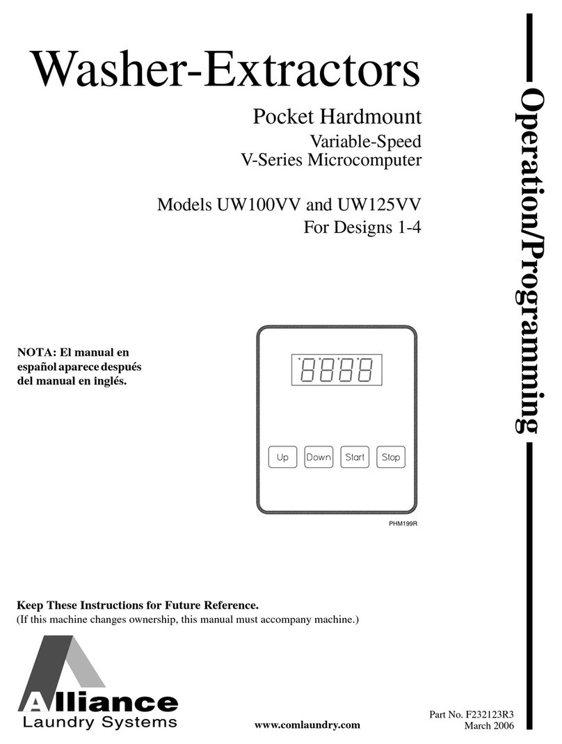 Alliance Laundry Systems UW100VV Series Manual de usuario