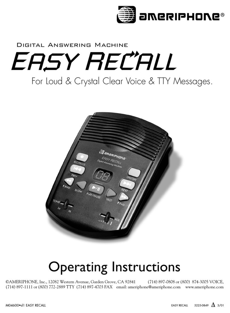 Ameriphone Digital Answering Machine Manual de usuario Ameriphone Digital Answering Machine Manual de usuario