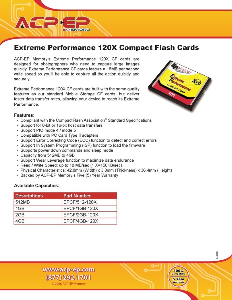 ACP-EP Memory CompactFlash CF120X Dimensiones