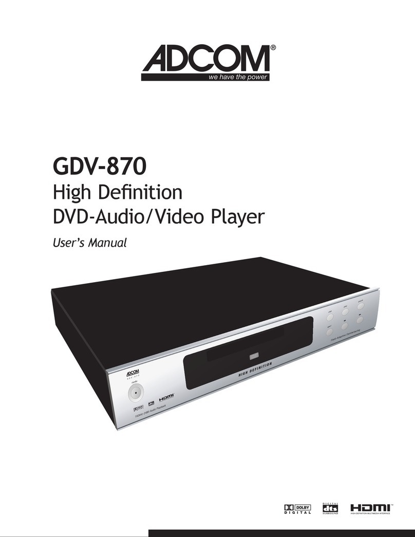 Adcom GDV-870 Manual de usuario