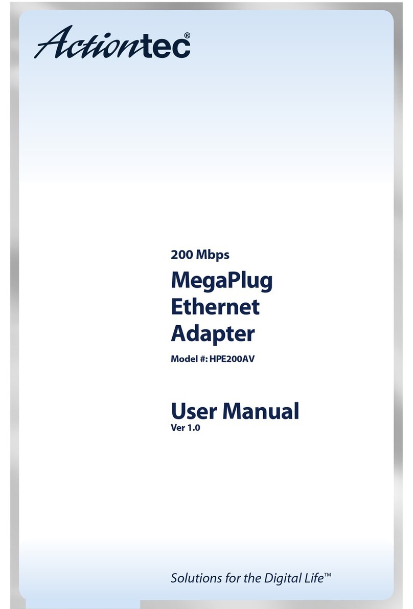ActionTec MegaPlug AV HPE200AV Manual de usuario ActionTec MegaPlug AV HPE200AV Manual de usuario