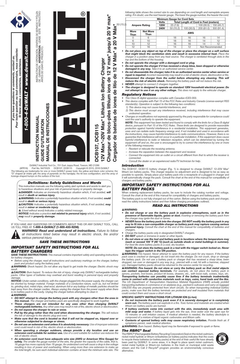 DeWalt DCB107 Manual de usuario DeWalt DCB107 Manual de usuario