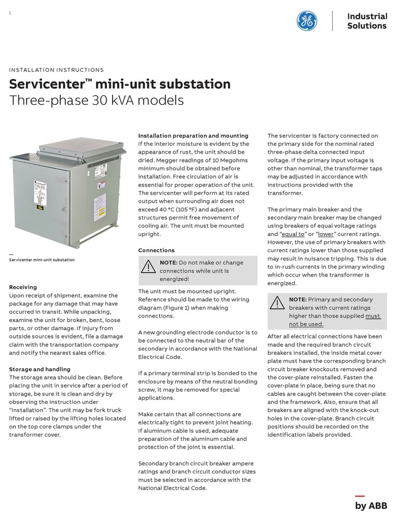 GE Servicenter mini-unit substation Manual de usuario GE Servicenter mini-unit substation Manual de usuario