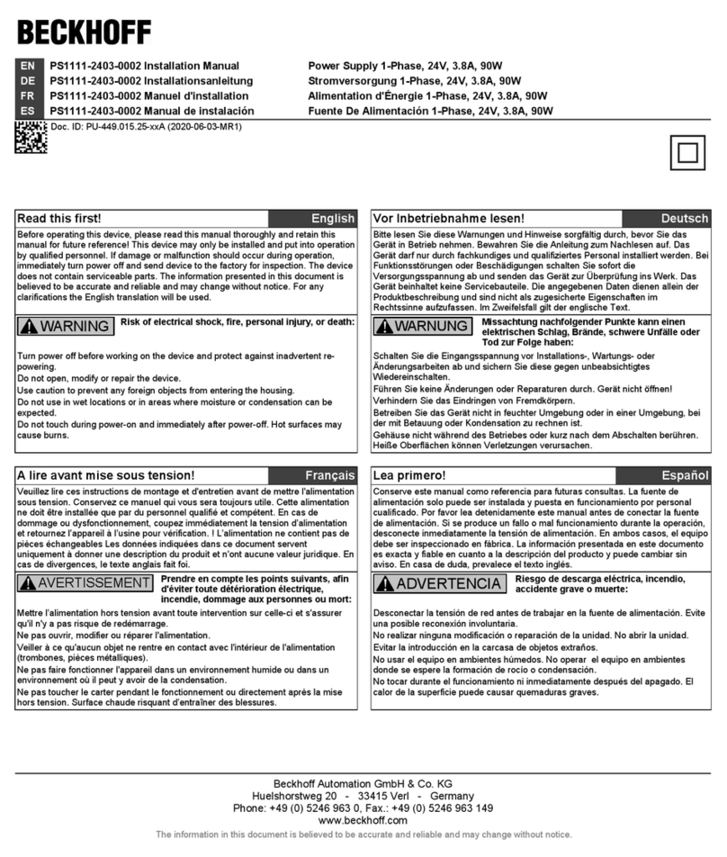 Beckhoff PS1111-2403-0002 Manual de usuario