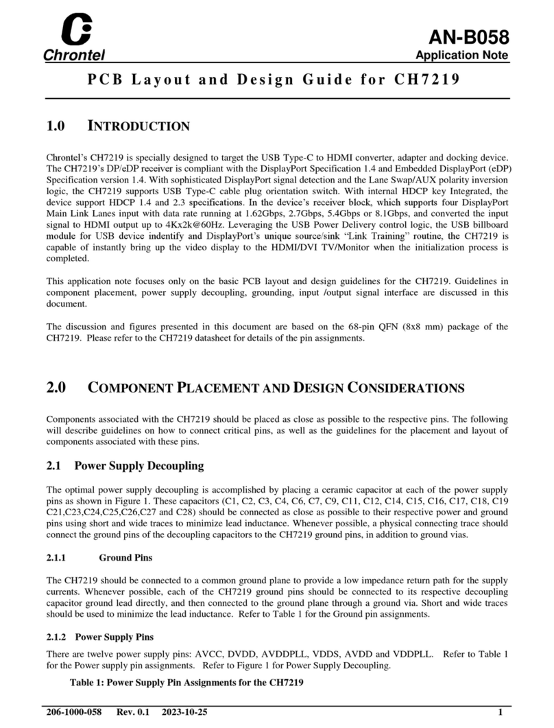 Chrontel CH7219 Instrucciones de instalación y funcionamiento