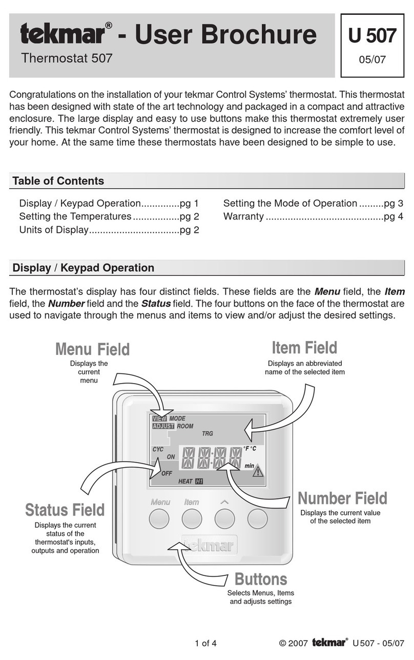 Tekmar 507 Manual de usuario