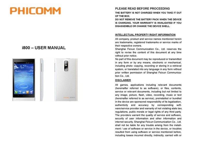 PHICOMM i800 Manual de usuario PHICOMM i800 Manual de usuario